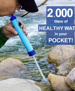 Outdoor Water Filter Personal Water Filtration Straw Emergency Survival Gear Water Purifier for Camping Hiking Climbing Backpacking
